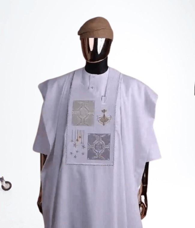 white brocade agbada