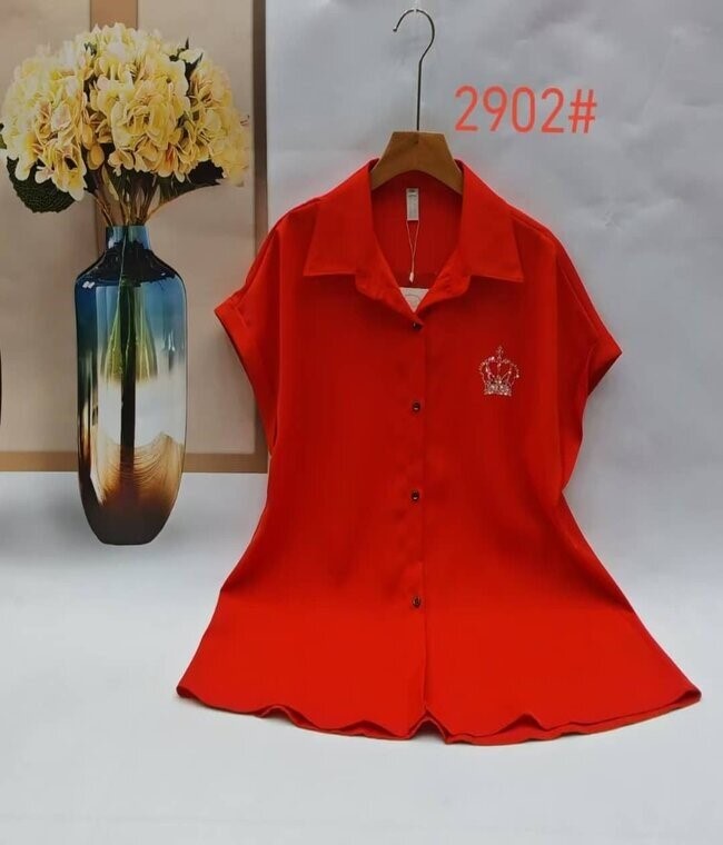 ladies orange short sleeve fitted top, wholesale